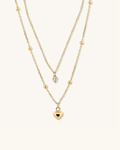 Layered Dangling Heart Necklace