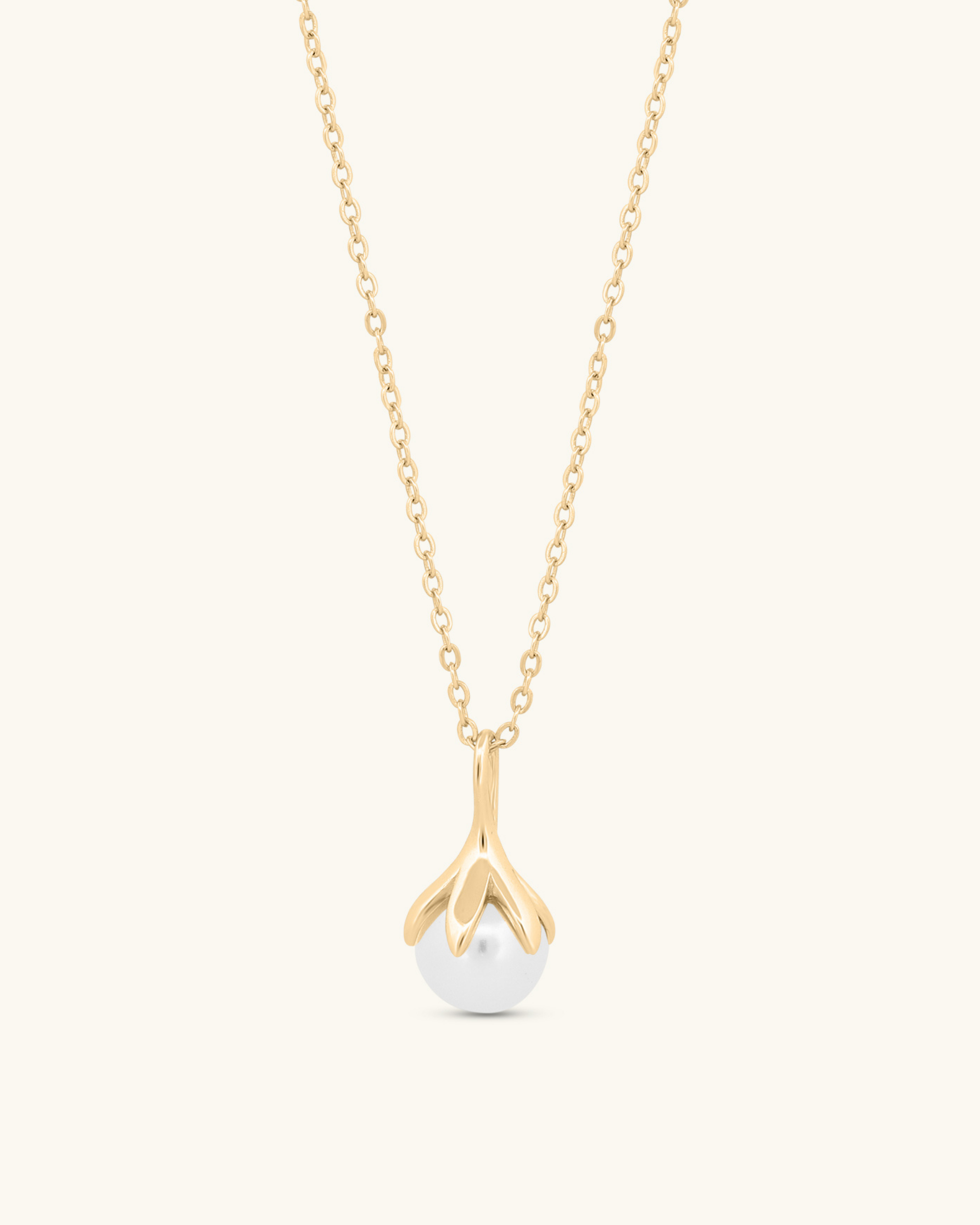 Lotus Bud Pearl Necklace