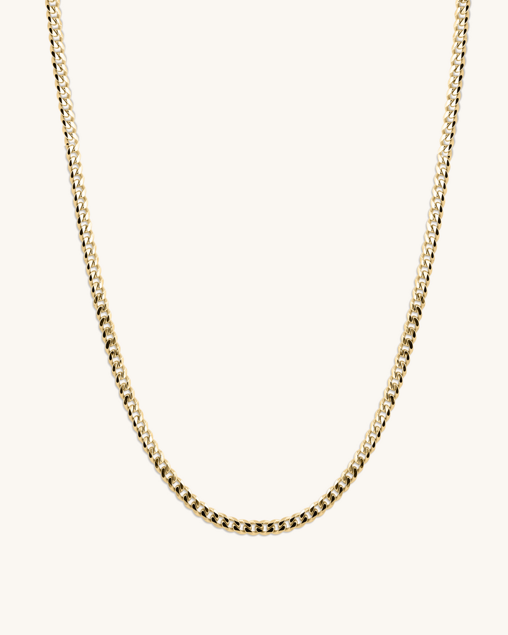 14K Gold 3.65mm Light Gourmette Cuban Chain
