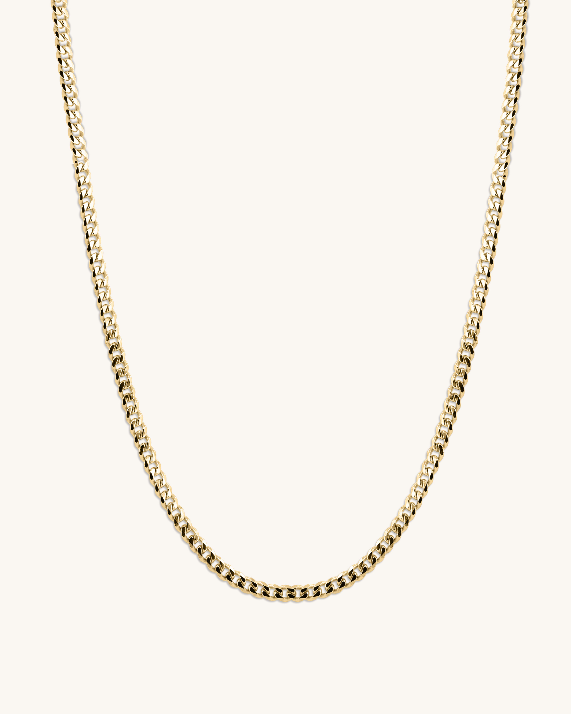 14K Gold 4.1mm Light Gourmette Chain