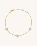 Triple Pave Hearts Bracelet