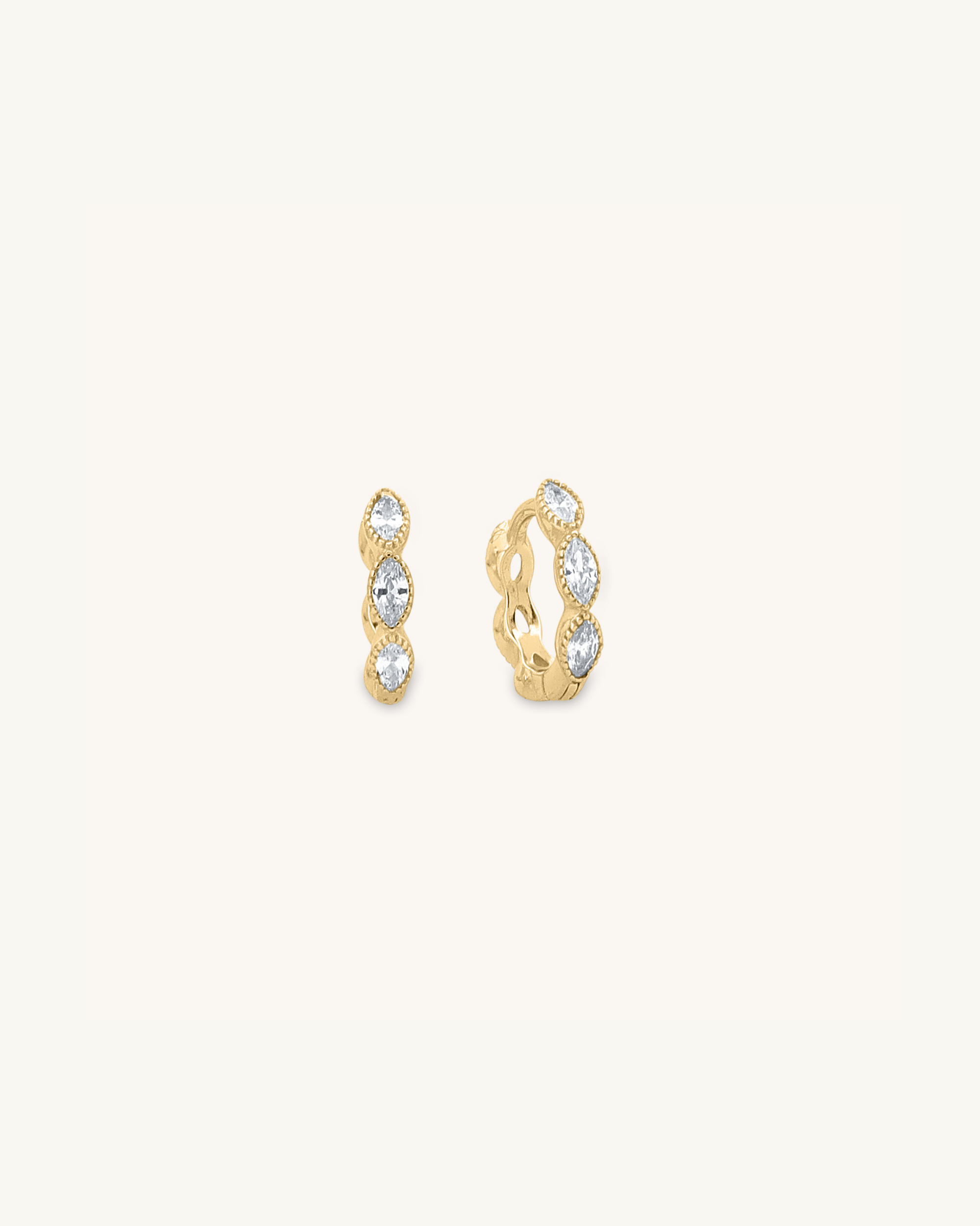 Oval Cut Huggie Hoops