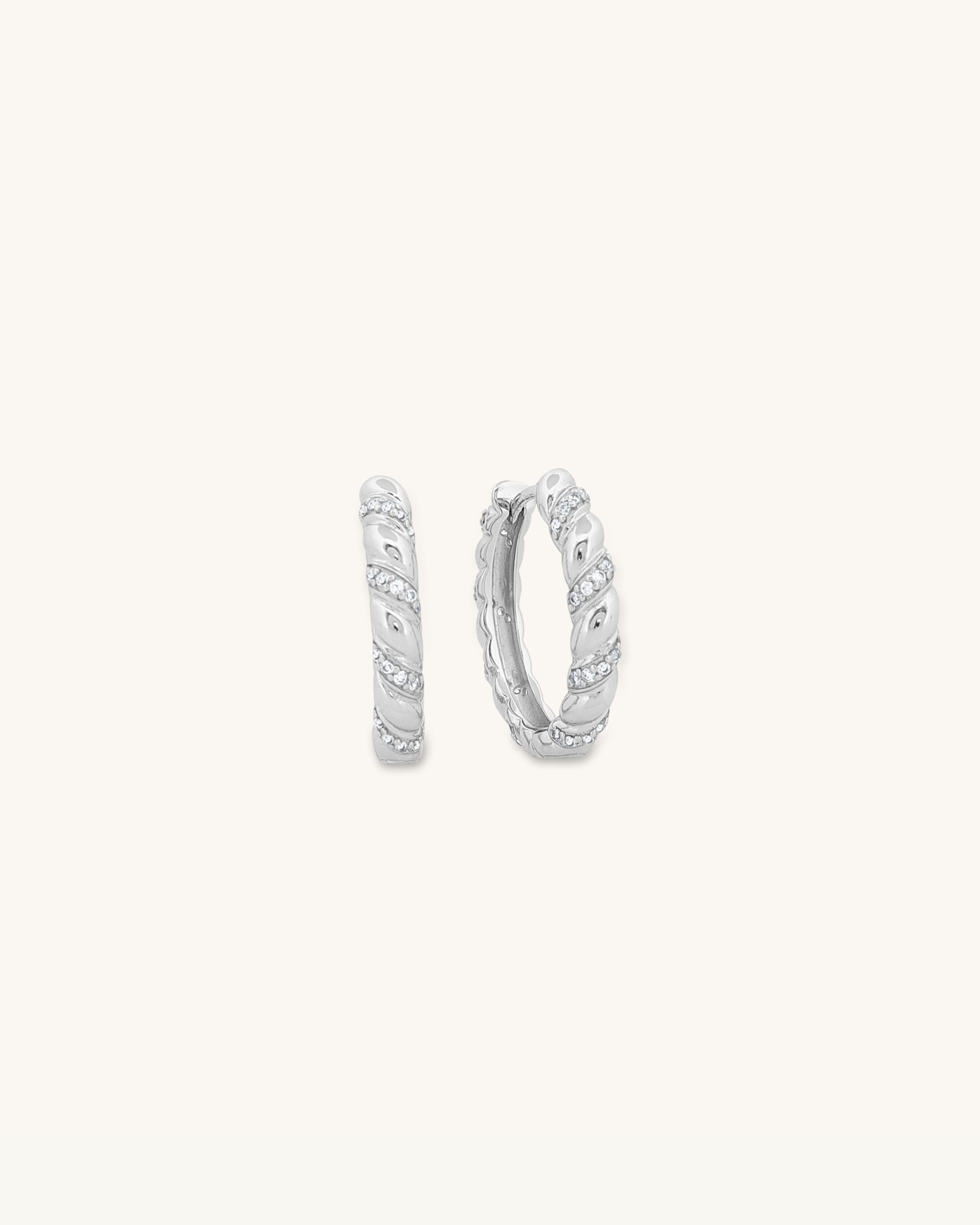 Twist Stone Hoops