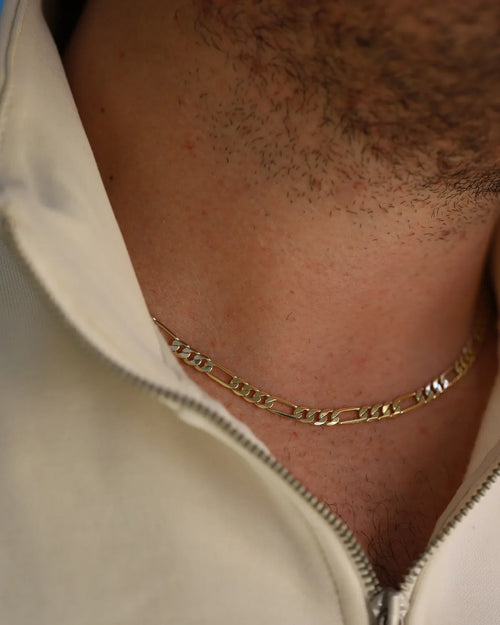 14K Gold 1.3mm Figaro Chain