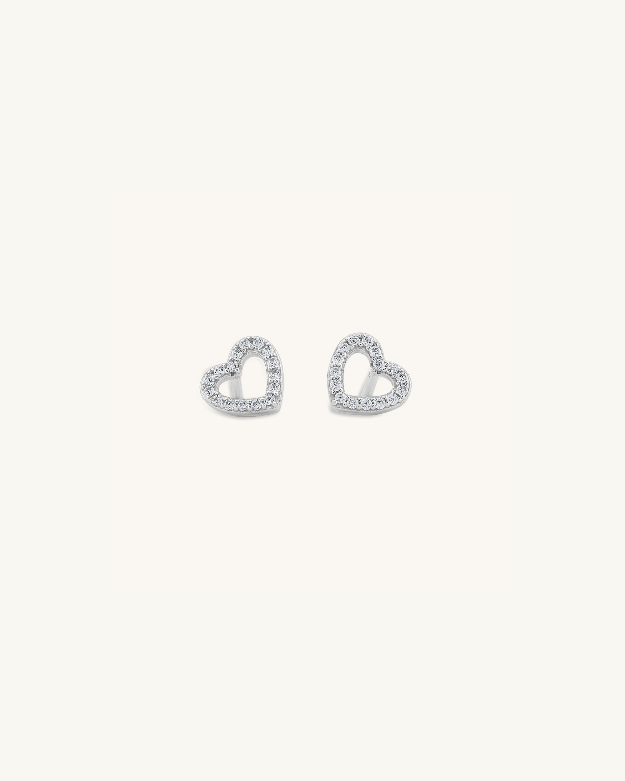 Open Heart Flat Back Studs