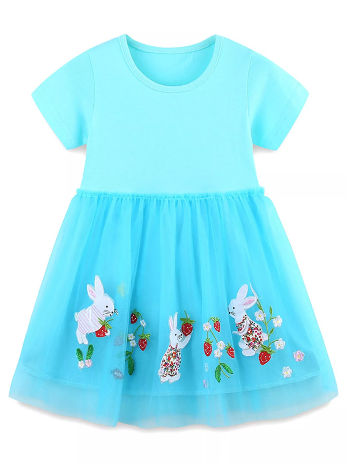 Children's Bunny Embroidered Tulle Dress