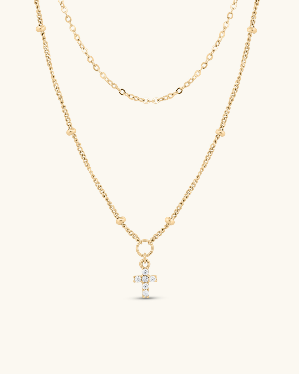 Layered Cross Necklace