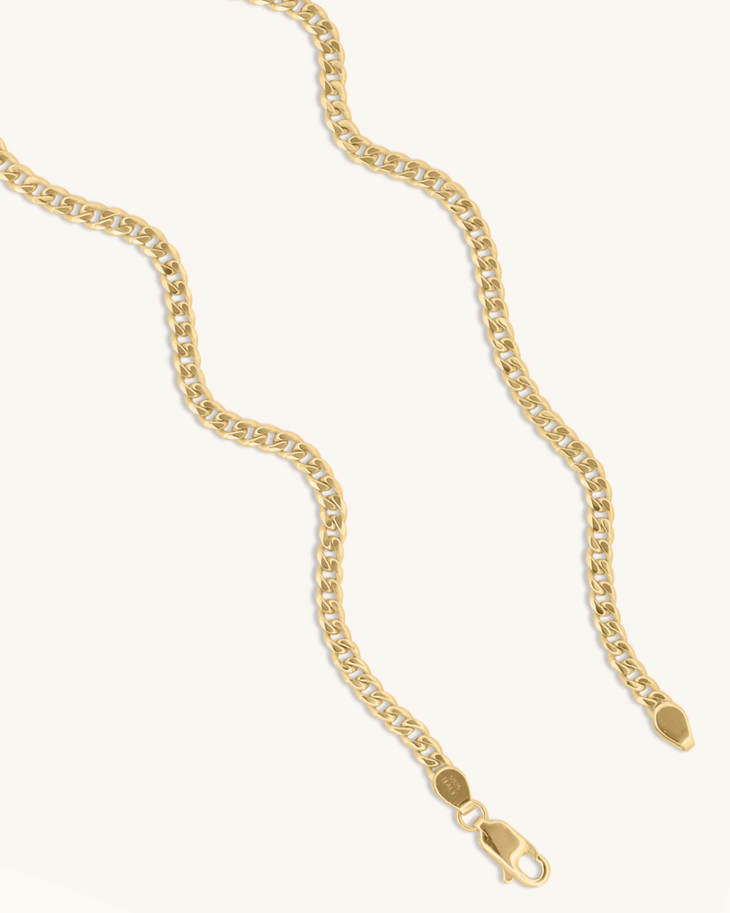 14K Gold 3.65mm Light Gourmette Cuban Chain