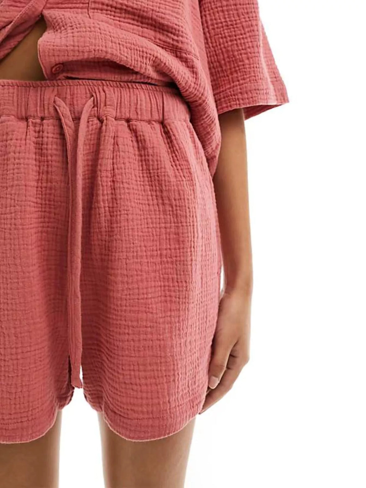 Relaxed Fit Button Up Shirt & Shorts Set