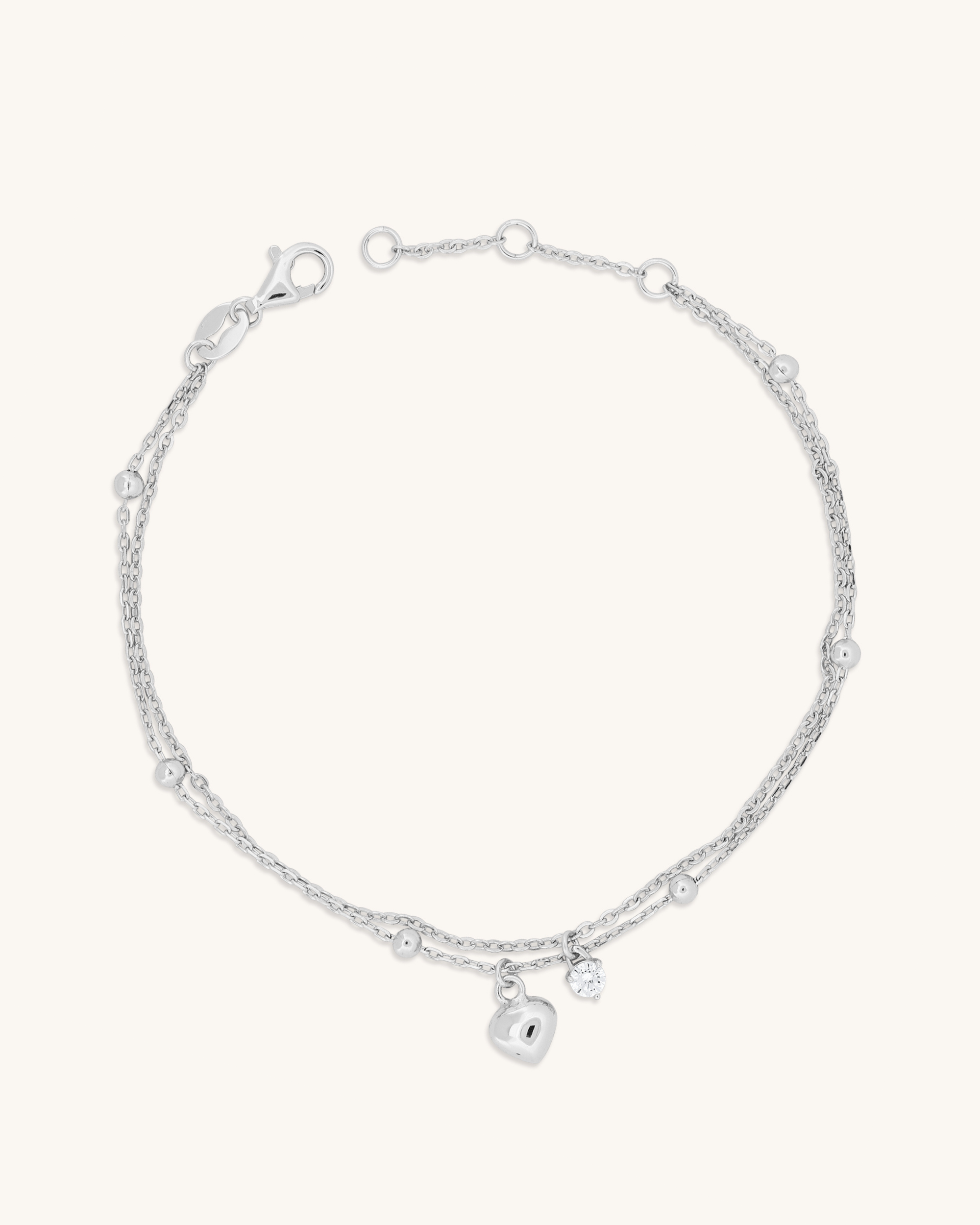 Double Dangling Heart Bracelet