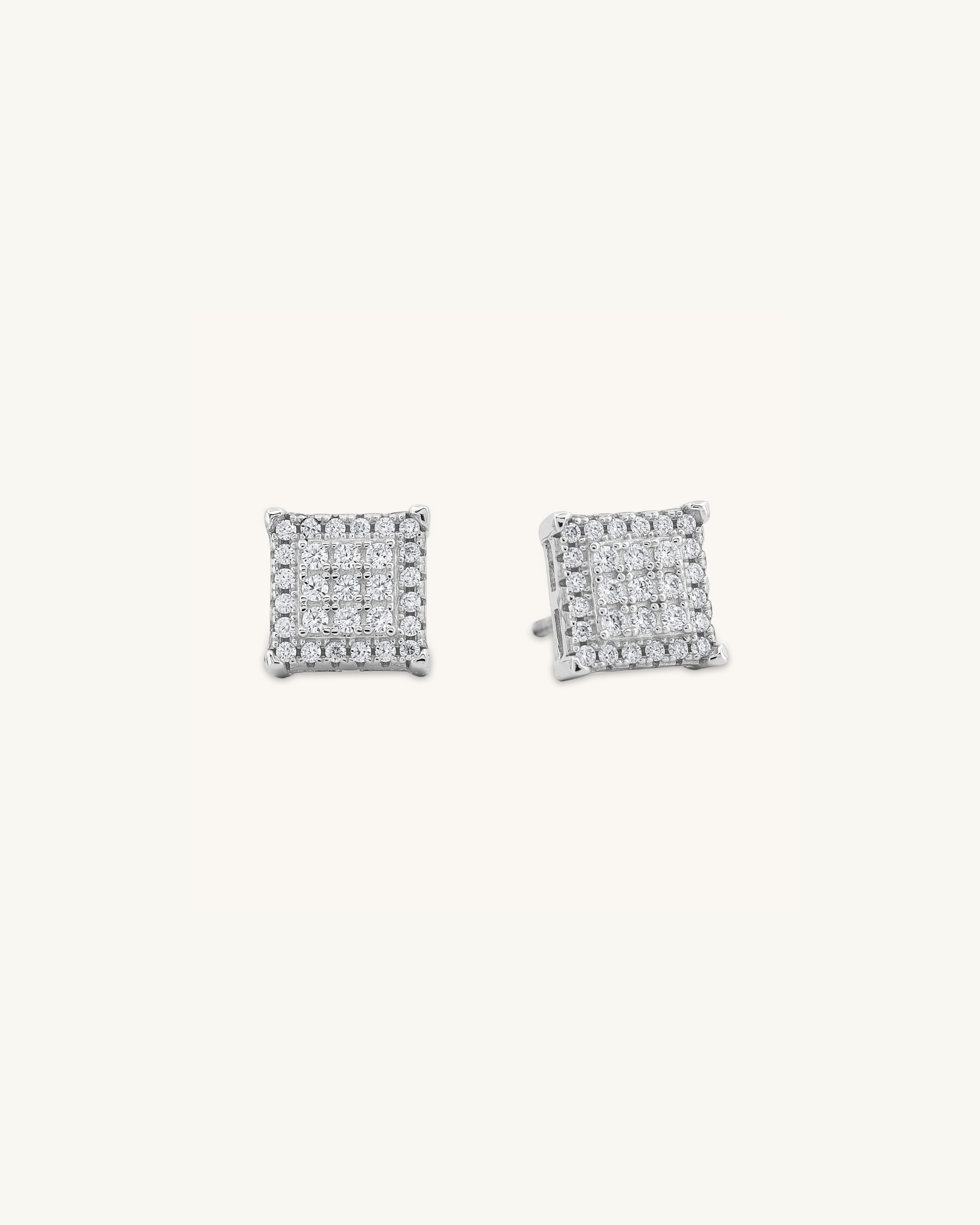 Sharp Square Moissanite Studs