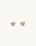 Pave Stone Heart Studs