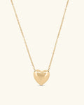14K Gold Small Puffed Up Heart Necklace