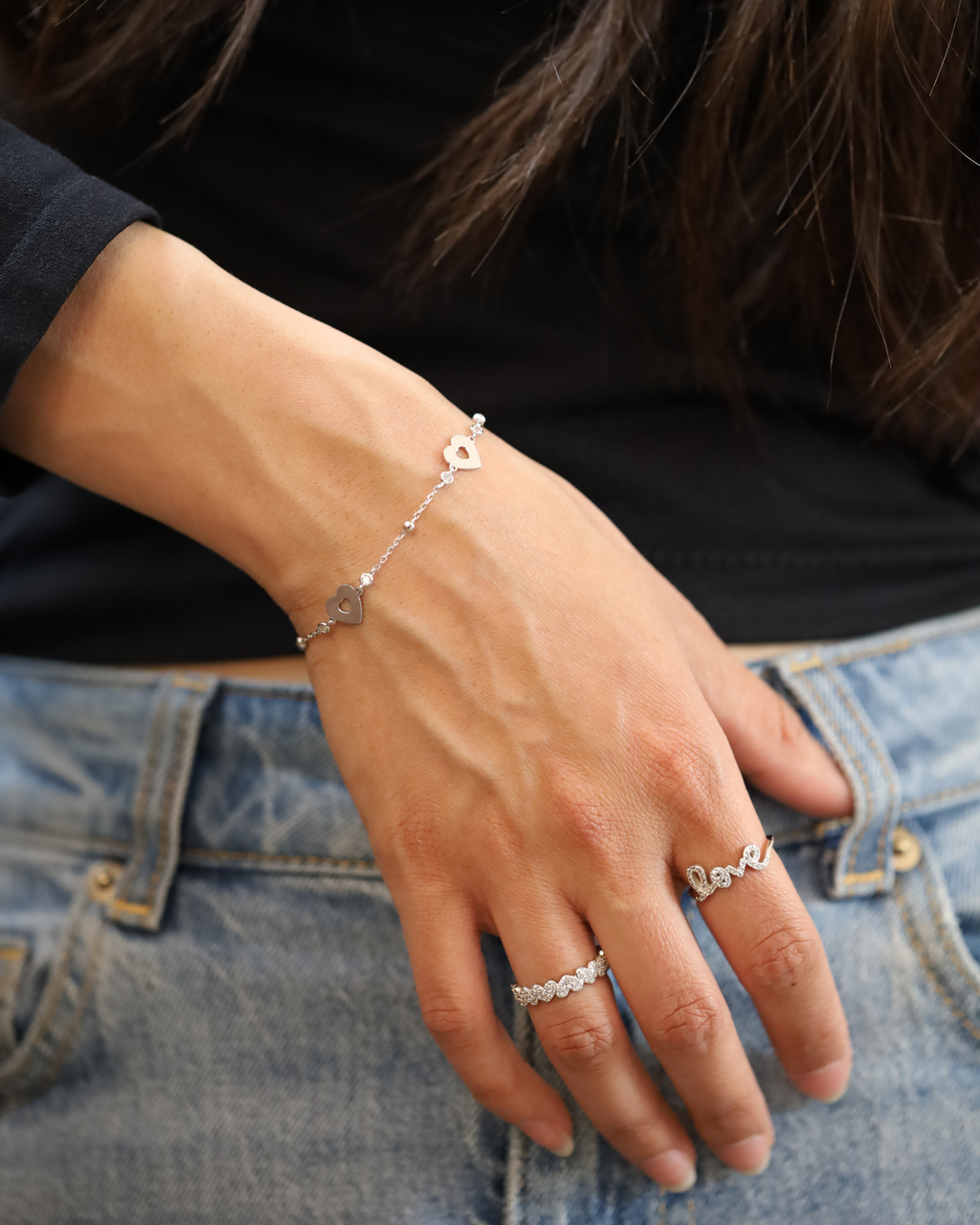 Triple Open Heart Bracelet