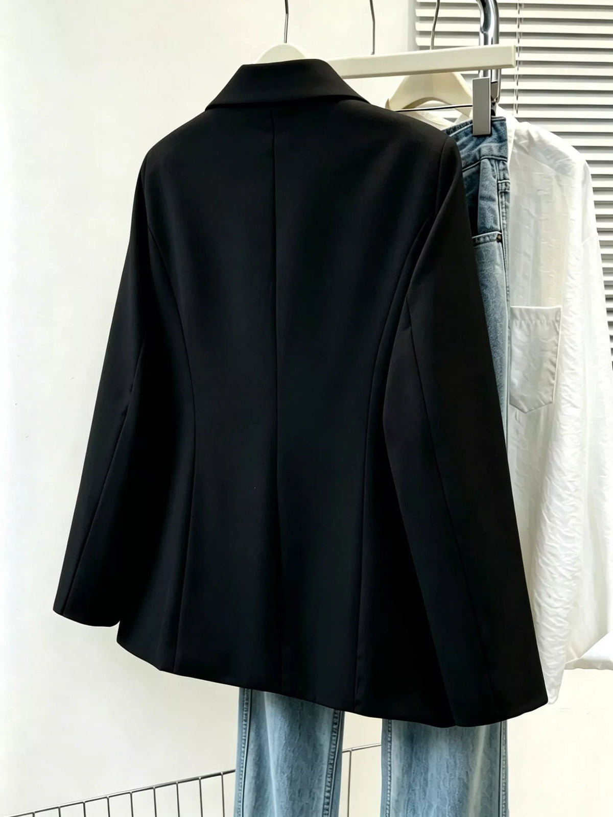 Full Size Single-Breasted Lapel Collar Blazer Plus Size