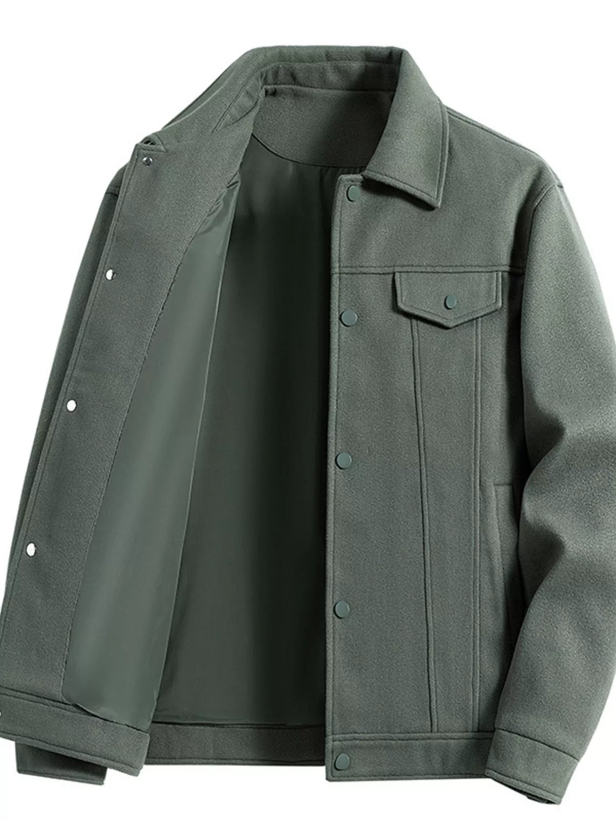 Men's Plus Size Casual Snap Down Jacket
