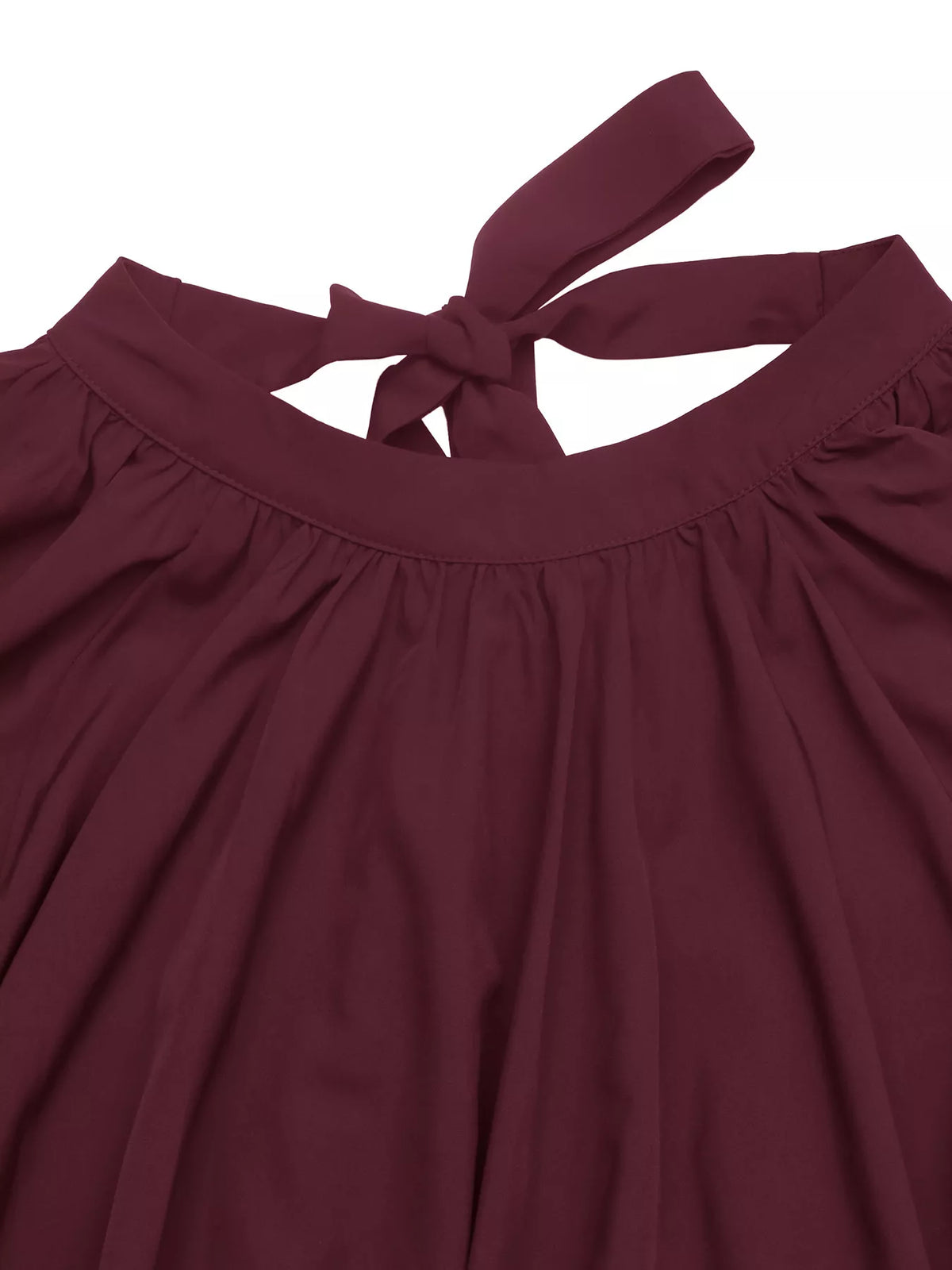 Tie Back Balloon Sleeve Blouse